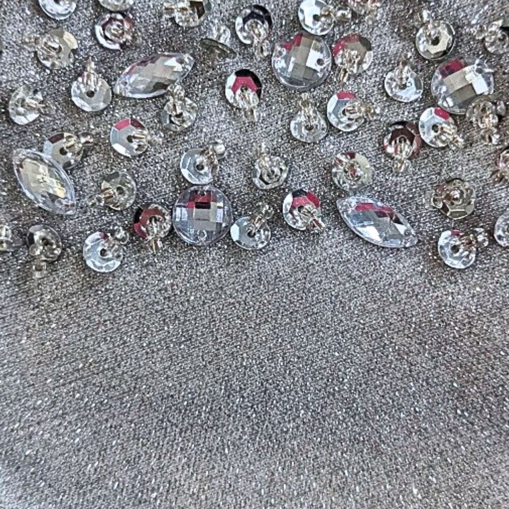 NWT LUNSS Custom Couture Silver Cinderella Wedding/Evening Gown w/Train Sz16/18 - Picture 2 of 10